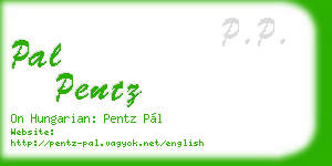pal pentz business card